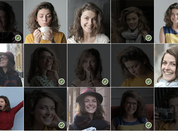 Photo testing interface display
