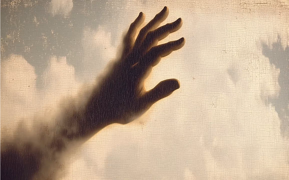 A hand reaches through from the ether.