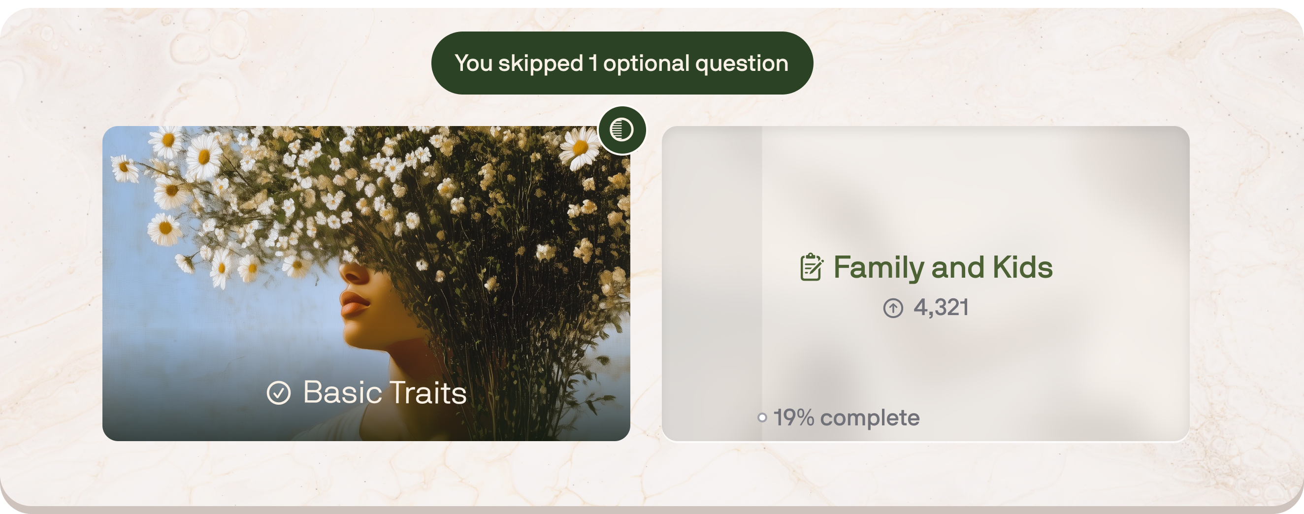 Demonstration of skipped question notification