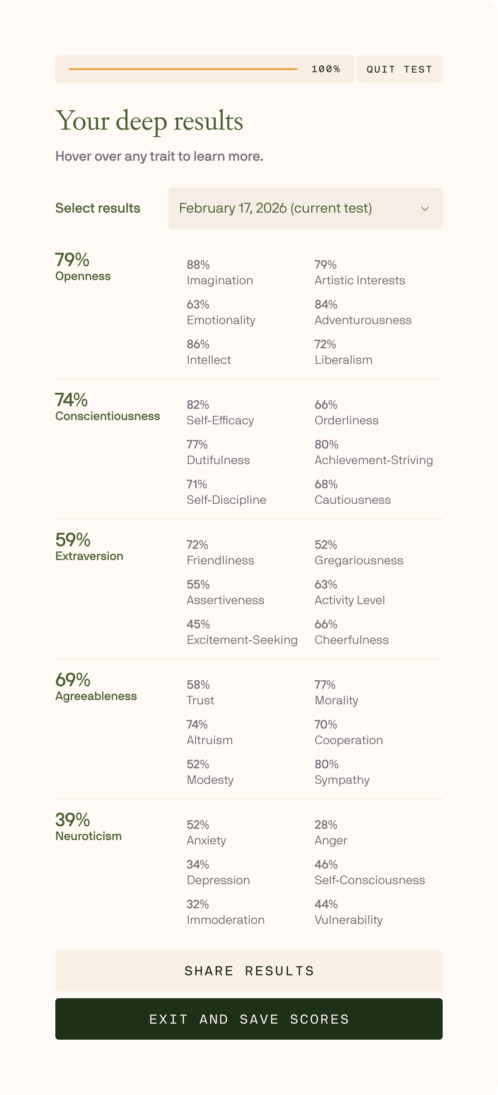 Big 5 deep results demonstration