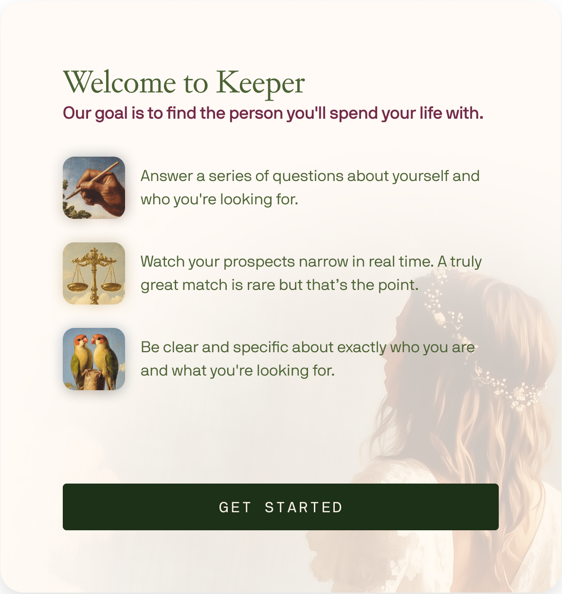 Demonstration of new Keeper welcome page