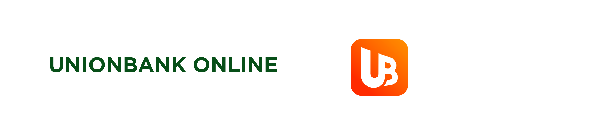 UnionBank Online text next to orange square logo with white 'UB' letters.