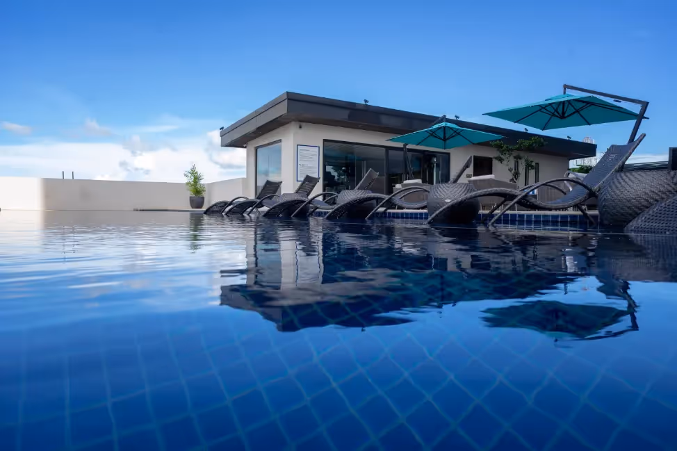 Infinity pool with stunning ocean views at Dusit Thani Residence Davao.