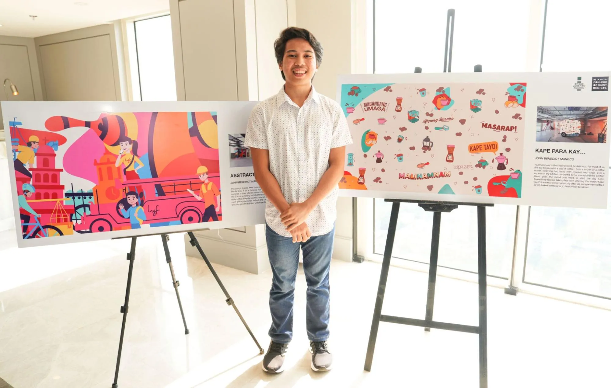 John Benedict Mangco together with his digital mural artworks