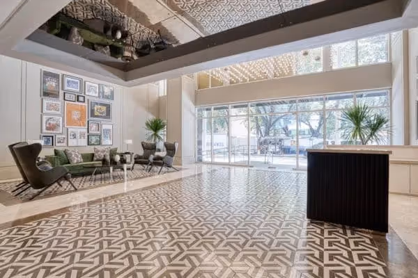 TLDC elegant lobby with patterned flooring