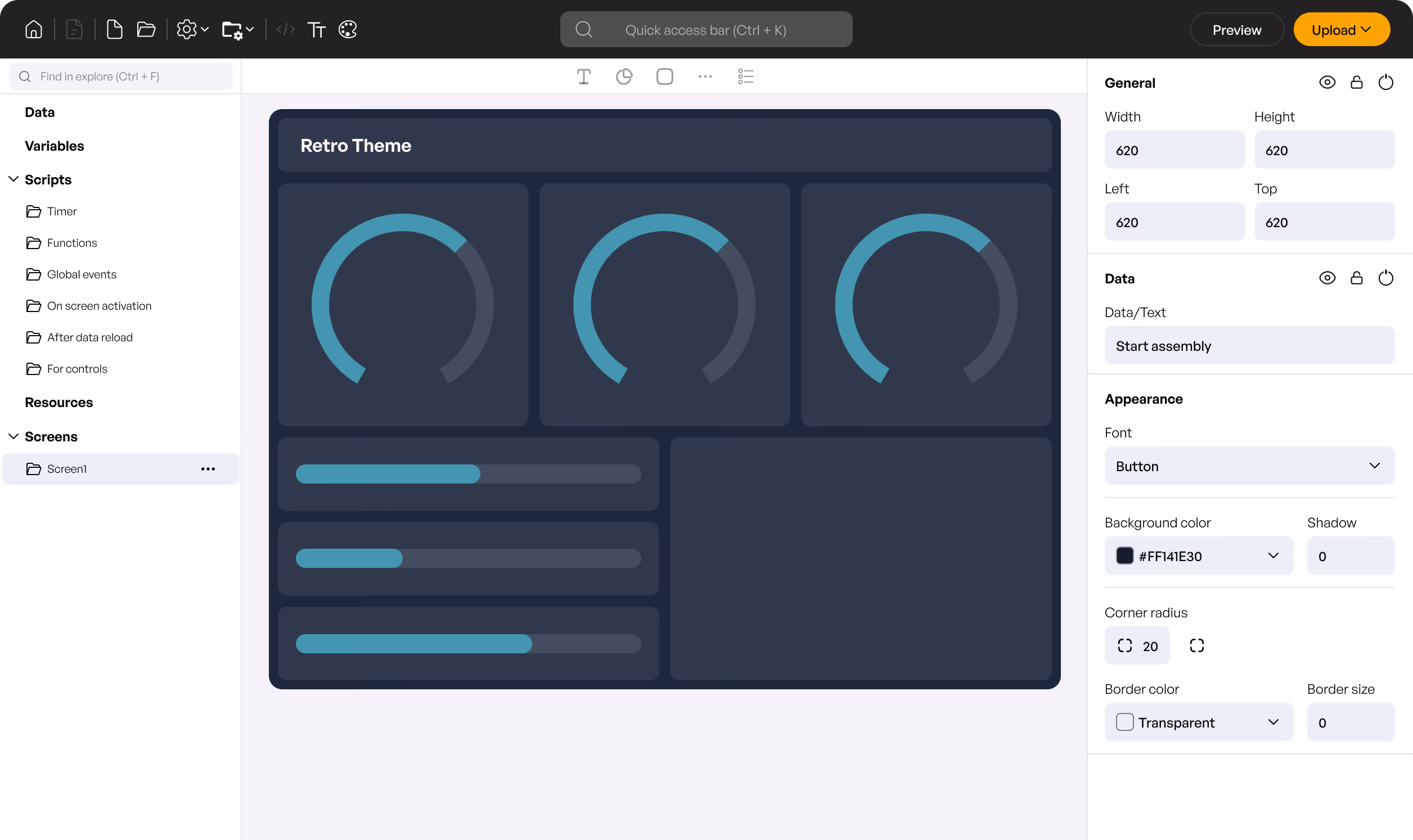Peakboard Designer software user interface
