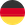Round German flag with black, red and gold horizontal stripes.