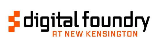 Digital Foundry Logo: modernes Tech-Motiv mit abstrakten Schaltkreis- und Netzwerk-Elementen