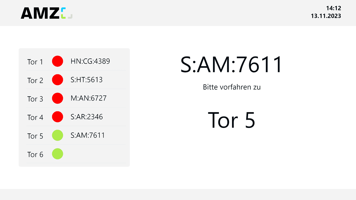 HMI-Dashboard für Yard-Management mit Lagerplan, Fahrzeugpositionen und Übersichtskarten
