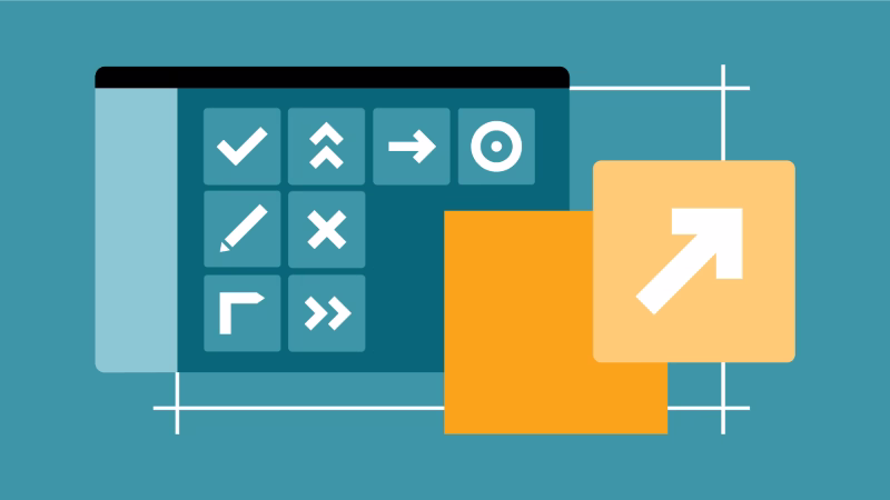 Dashboard header with various app icons and minimalist UI elements.
