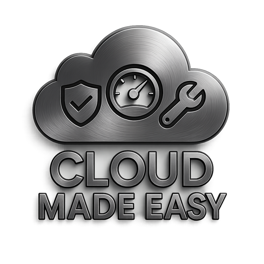 Image of a cloud with test that reads cloud made easy