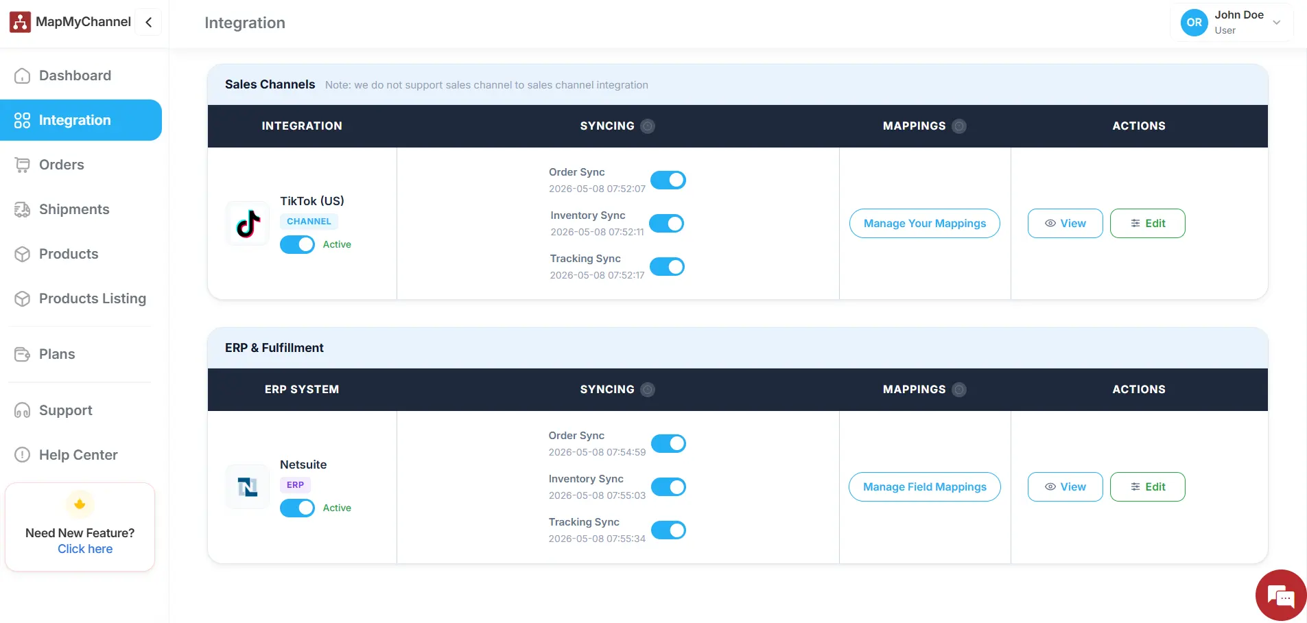 Configuration Setting in MapMyChannel dashboard