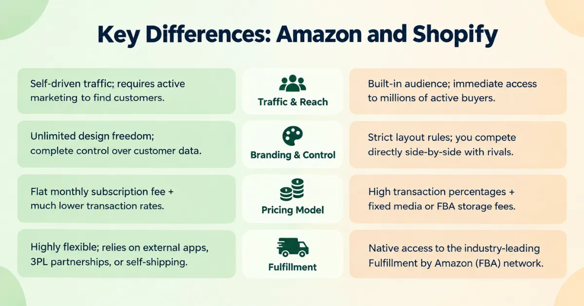 Key Differences Between Amazon and Shopify