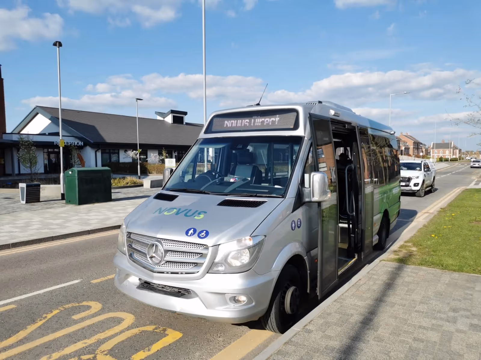 a bus parked on the side of a road