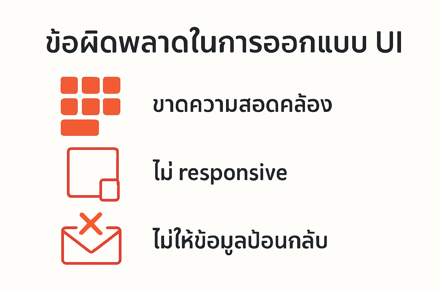 อินโฟกราฟิกสรุปข้อผิดพลาดในการออกแบบ UI ที่พบบ่อยในธุรกิจ