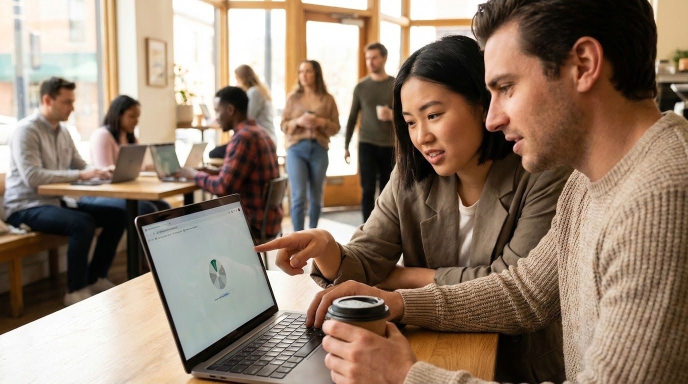 กราฟิกนำเสนอผู้ใช้ที่รอการโหลดเว็บไซต์ พร้อมนาฬิกาแสดงเวลาที่ใช้ในการโหลด