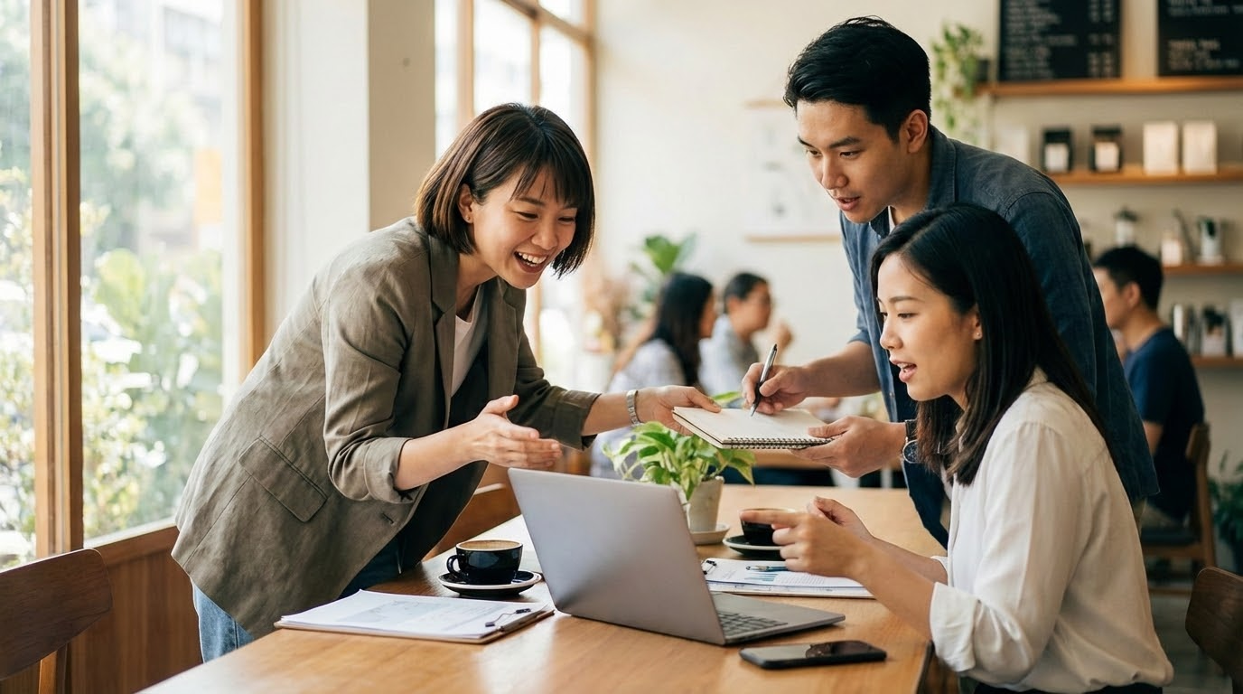 ภาพอธิบายผู้ใช้ที่นั่งอยู่หน้าคอมพิวเตอร์ พร้อมการแสดงผลเว็บไซต์ที่โหลดเร็ว มีสัญลักษณ์การเชื่อมต่ออินเทอร์เน็ตที่ดี