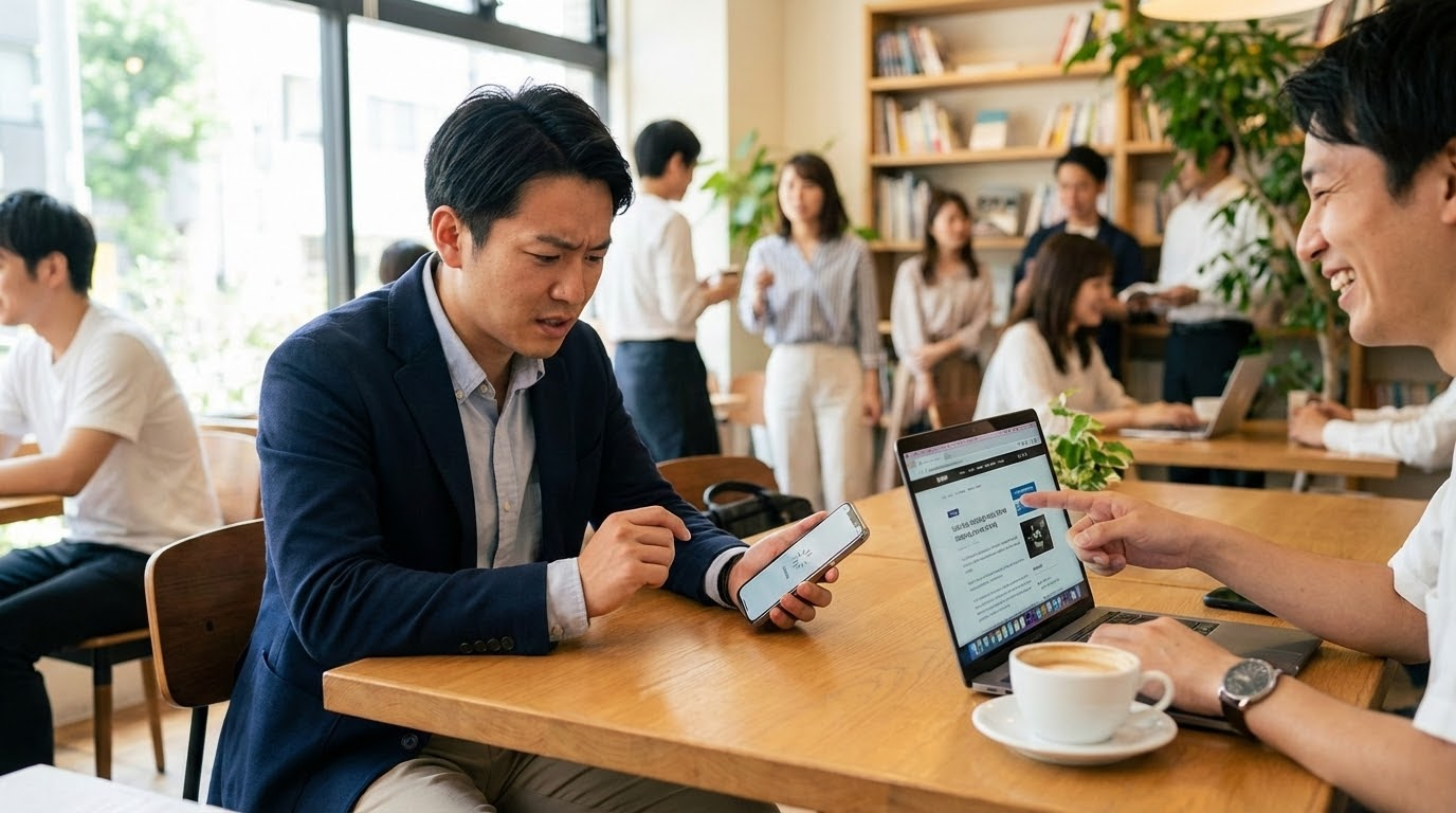 ภาพประกอบแสดงผู้ใช้งานที่รอโหลดเว็บไซต์บนอุปกรณ์ต่างๆ โดยมีนาฬิกานับถอยหลังอยู่ด้านข้าง