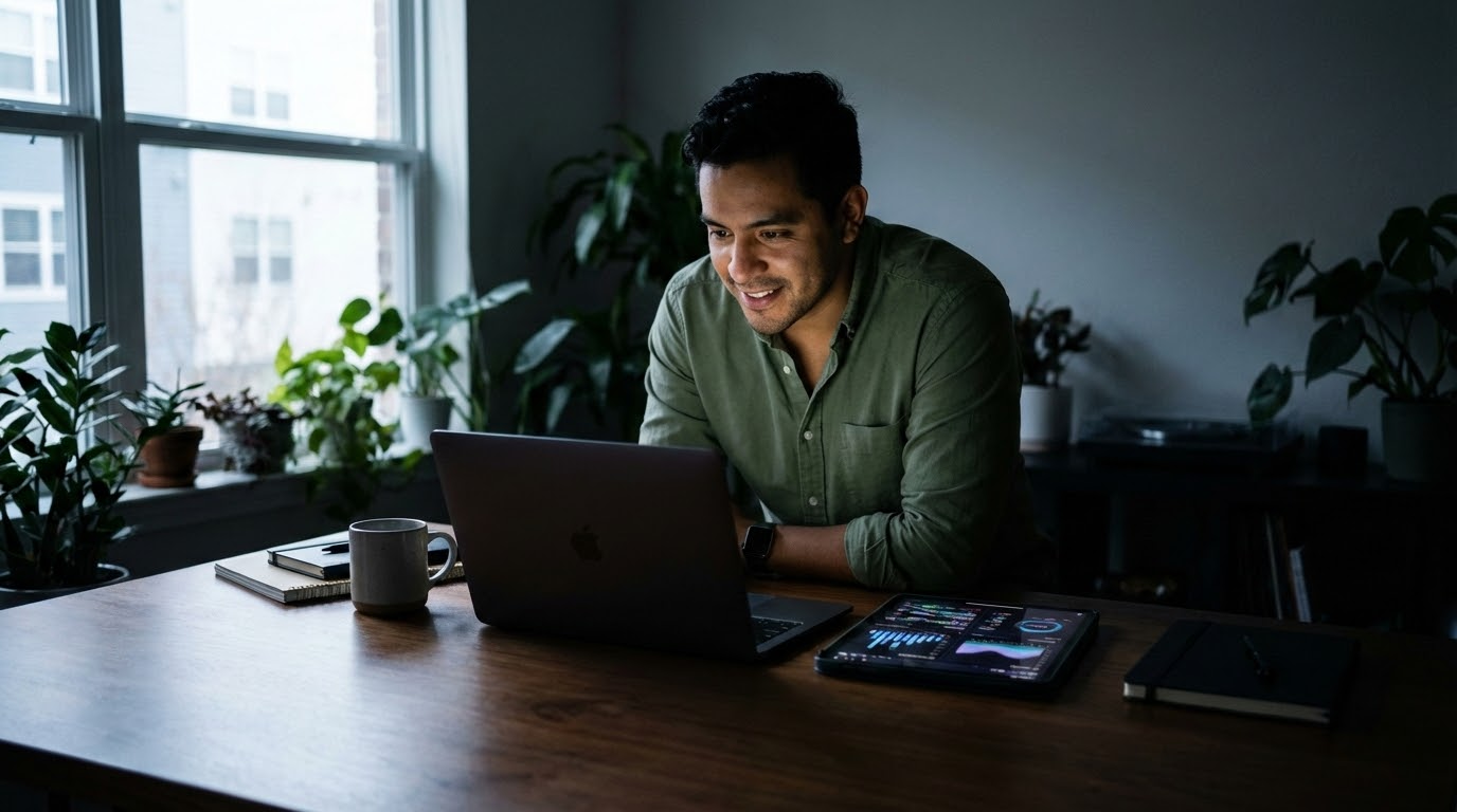 ภาพประกอบแสดงกลุ่มมืออาชีพหลากหลายเชื้อชาติทำงานร่วมกันในพื้นที่ทำงานร่วมสมัย, กำลังสนทนาเกี่ยวกับการออกแบบ UX/UI