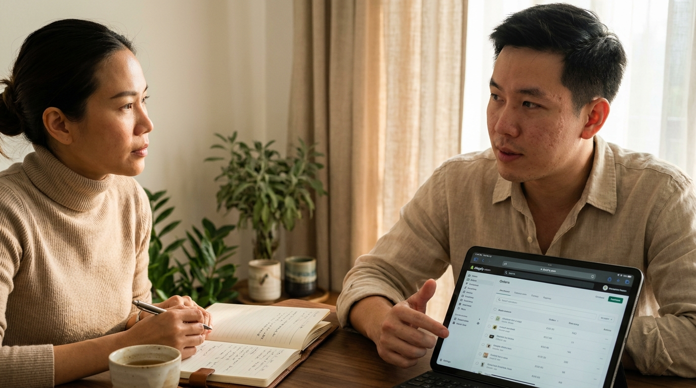 Founder ทบทวน 5 บทเรียนจาก shopify migration .  review notebook