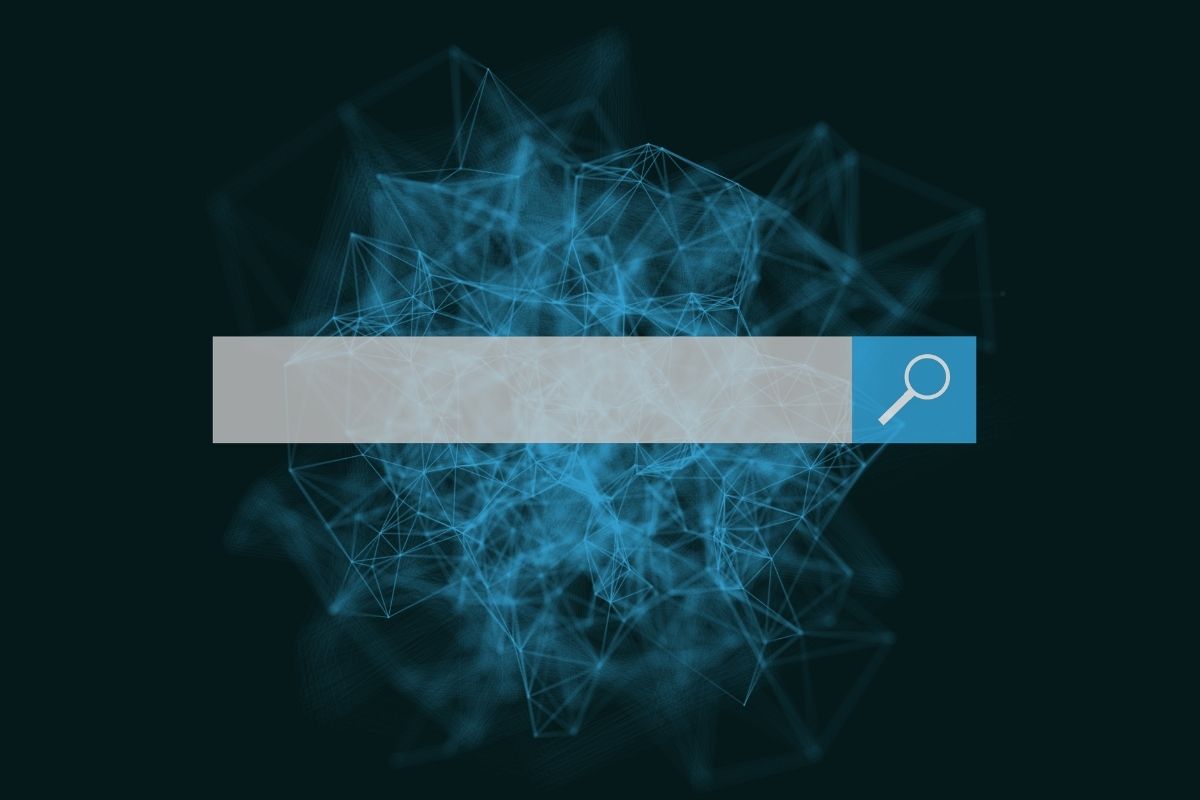 Suchleiste vor einem Netz