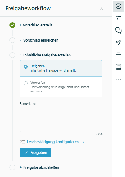 Screenshot Freigabeworkflow aus dem Q.wiki