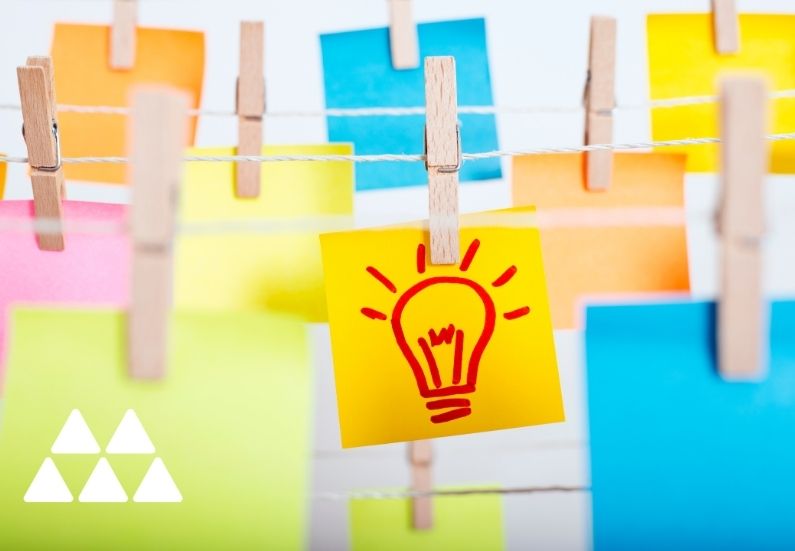 Post-its an Wäscheleine