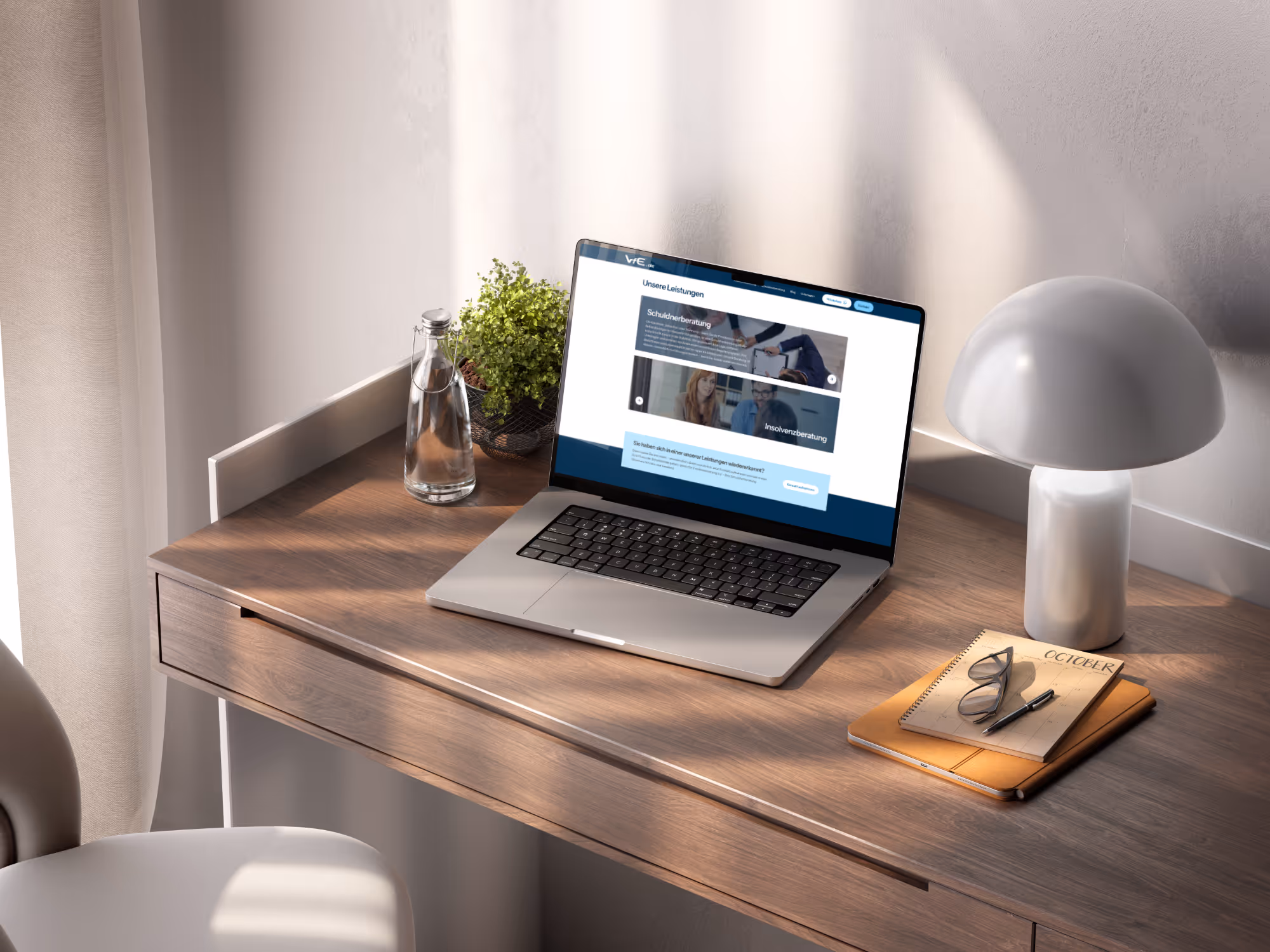 Mockup einer Website-Anwendung auf Desktop