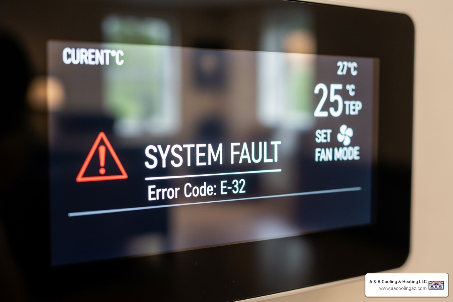 thermostat displaying an error message - heating repair apache
