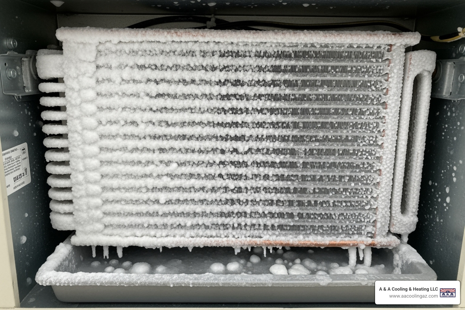 Frozen evaporator coil inside an air handler - AC blowing hot