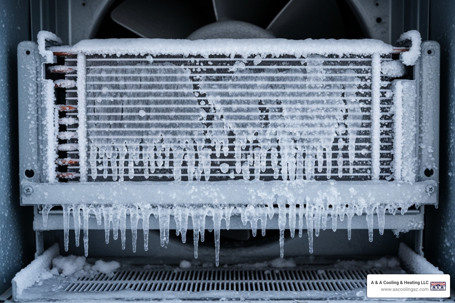 iced-over evaporator coil on an indoor unit - ac maintenance plan