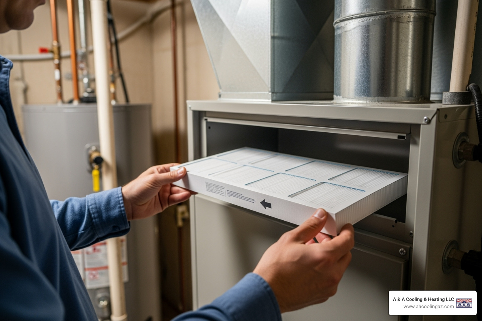 homeowner easily changing an air filter - ac installation mesa