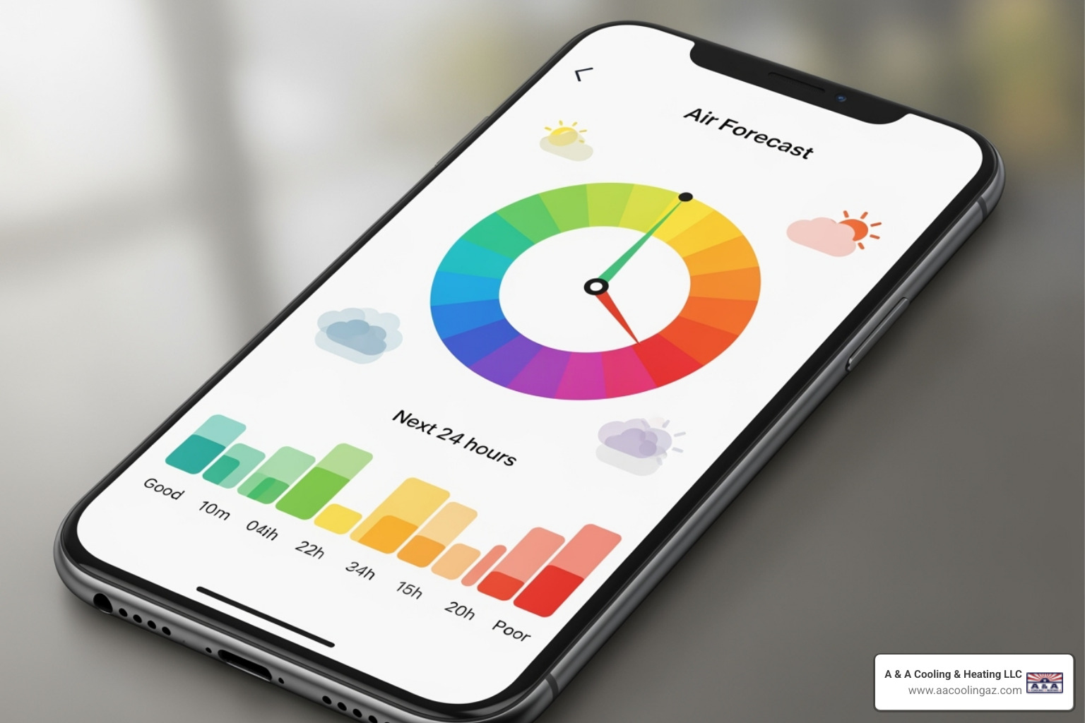 AirNow app showing the forecast - Air quality Mesa AZ