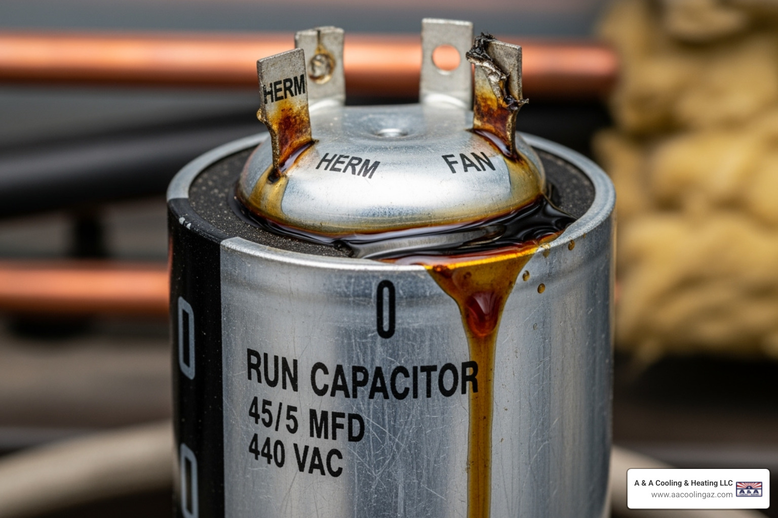 A bulging AC capacitor - AC fan not spinning