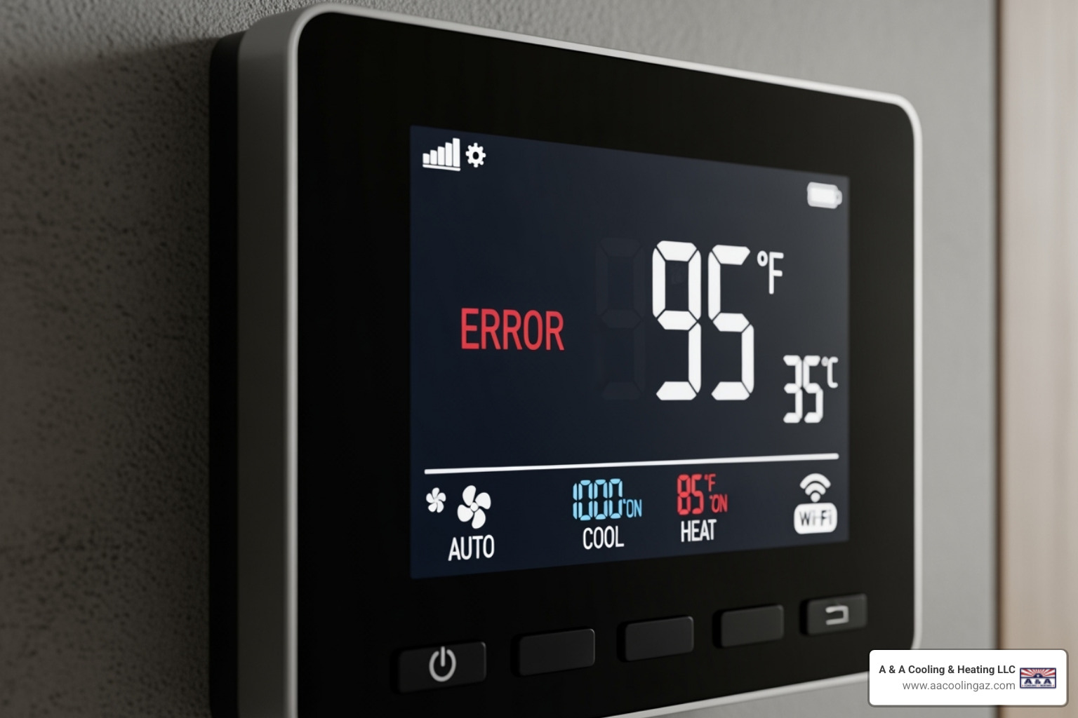 AC thermostat displaying an error or high temperature - ac repair san tan valley