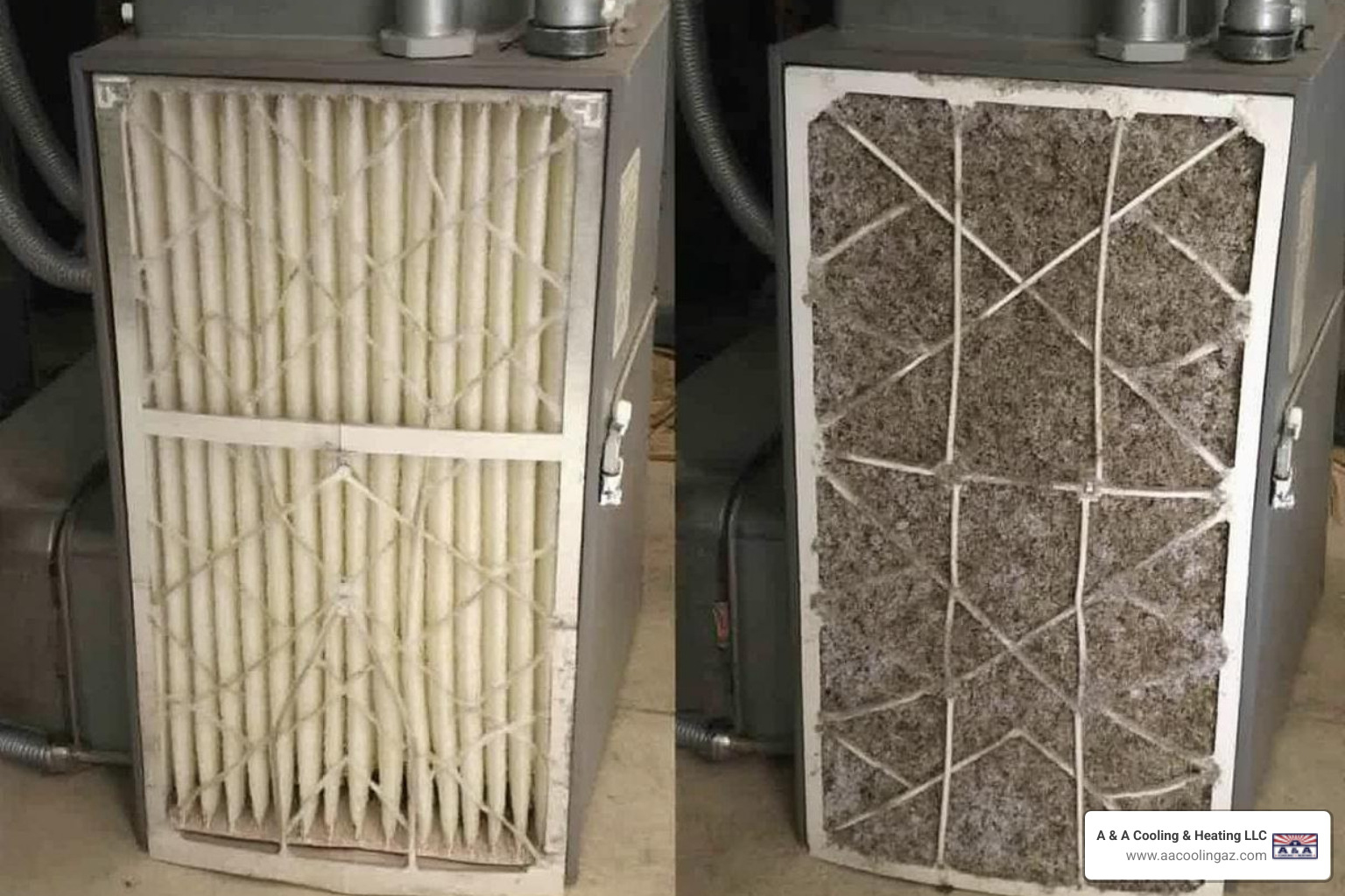 comparing a clean air filter to a clogged one - furnace blower motor comparing a clean air filter to a clogged one - furnace blower motor