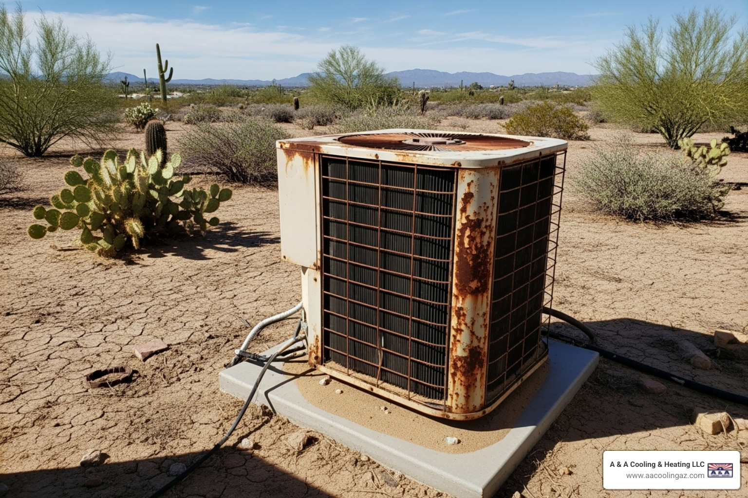 old worn out outdoor AC unit - new ac unit mesa