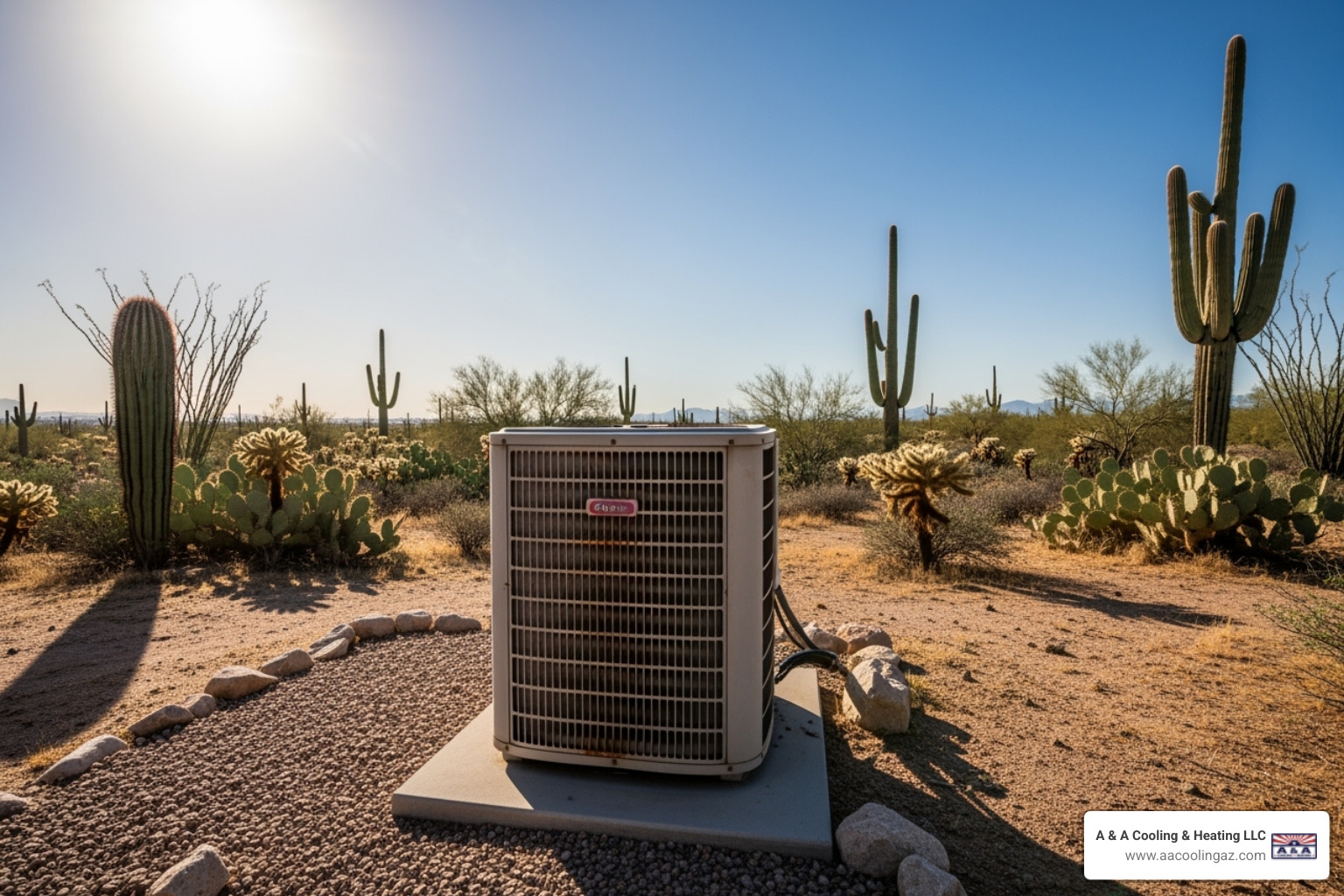 outdoor AC unit under hot Arizona sun - ac repair apache junction outdoor AC unit under hot Arizona sun - ac repair apache junction