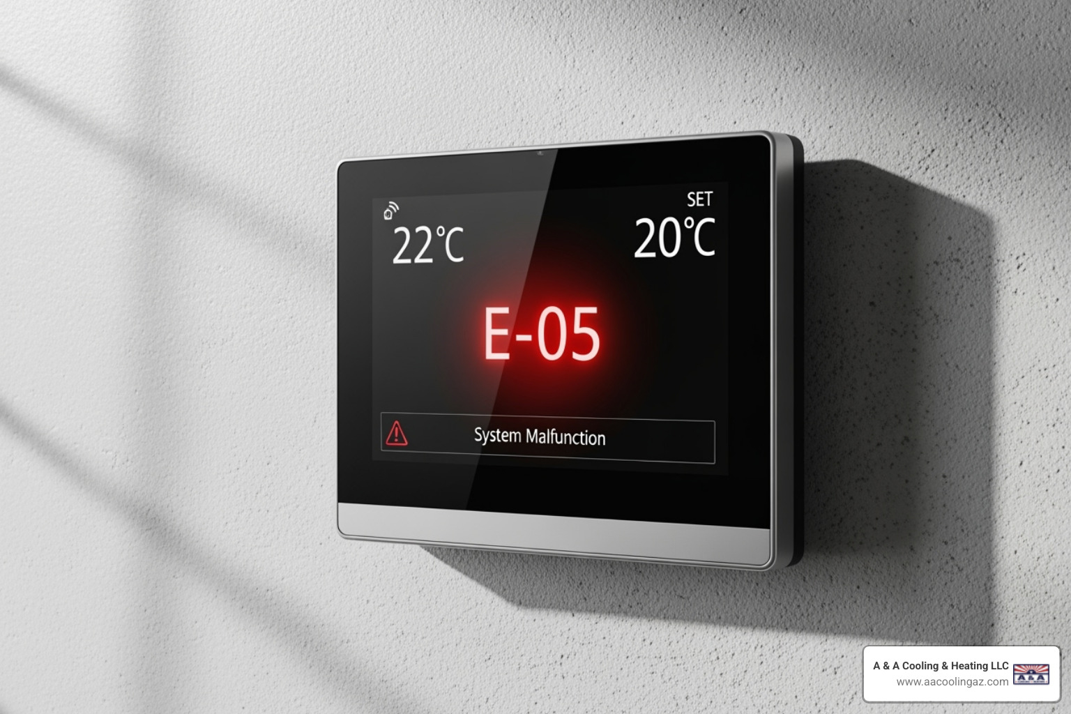 A thermostat displaying an error code - heater not working gilbert A thermostat displaying an error code - heater not working gilbert