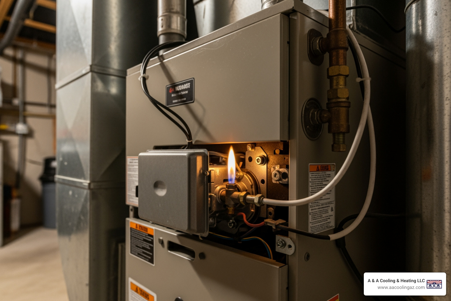 Infographic showing 5 warning signs your furnace needs immediate attention: strange noises like banging or squealing, weak or no airflow from vents, yellow or flickering pilot light, unusual burning or gas smells, and frequent on-off cycling - furnace repair queen valley az Infographic showing 5 warning signs your furnace needs immediate attention: strange noises like banging or squealing, weak or no airflow from vents, yellow or flickering pilot light, unusual burning or gas smells, and frequent on-off cycling - furnace repair queen valley az