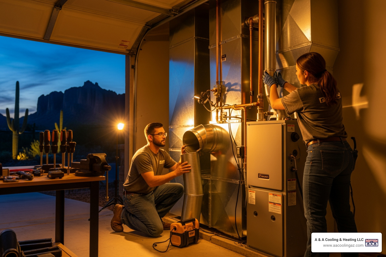 Infographic showing three critical signs your furnace needs immediate replacement: 1) Complete heating failure with no warm air, 2) Yellow or flickering pilot light indicating carbon monoxide danger, 3) Furnace age over 15-20 years with frequent breakdowns - 24 hour furnace installation in gold canyon, az Infographic showing three critical signs your furnace needs immediate replacement: 1) Complete heating failure with no warm air, 2) Yellow or flickering pilot light indicating carbon monoxide danger, 3) Furnace age over 15-20 years with frequent breakdowns - 24 hour furnace installation in gold canyon, az