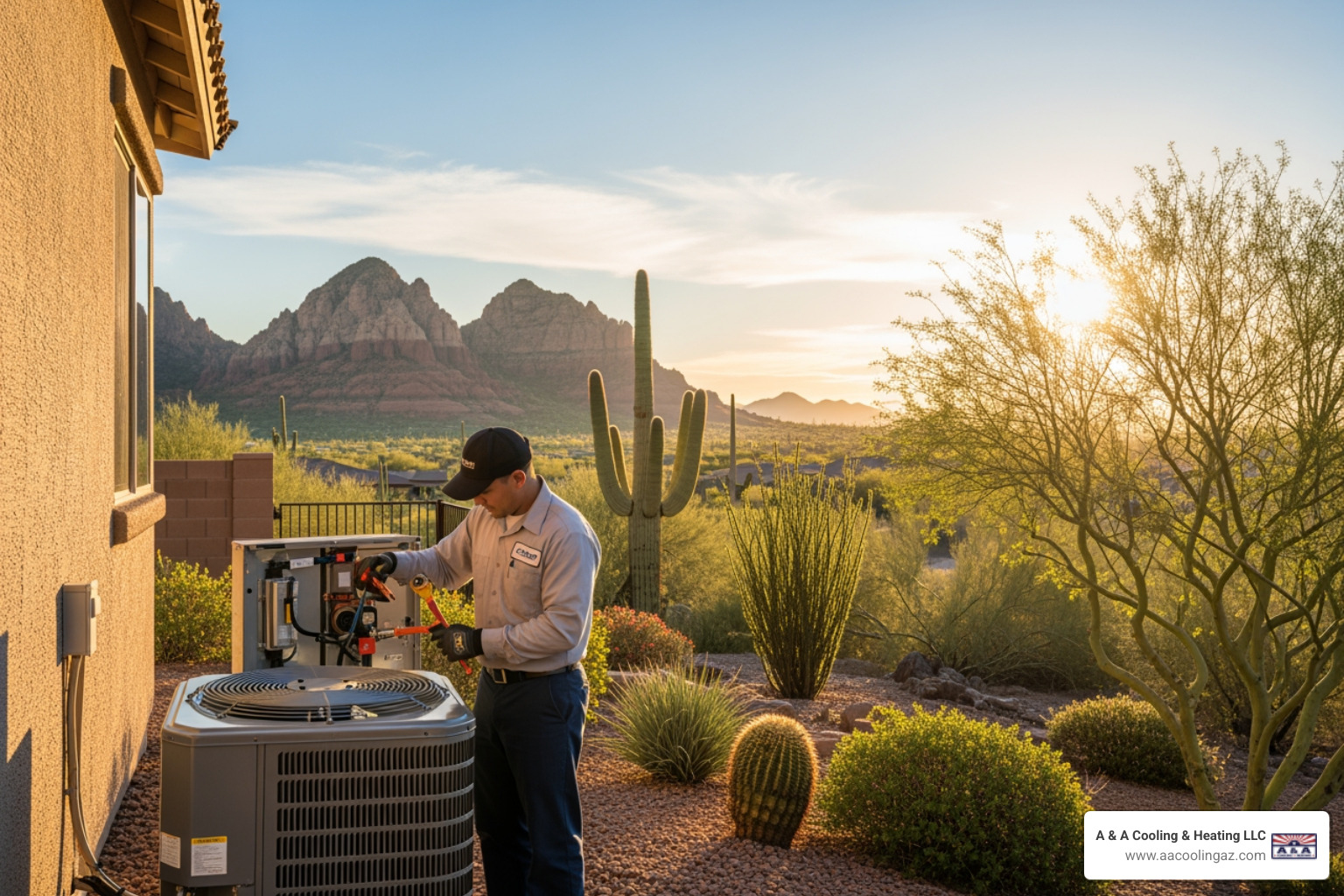 infographic showing the AC cooling cycle with labeled components including evaporator coil, compressor, condenser coil, and refrigerant flow, with annotations explaining how each part removes heat from indoor air and releases it outside - best ac repair in scottsdale, az infographic showing the AC cooling cycle with labeled components including evaporator coil, compressor, condenser coil, and refrigerant flow, with annotations explaining how each part removes heat from indoor air and releases it outside - best ac repair in scottsdale, az