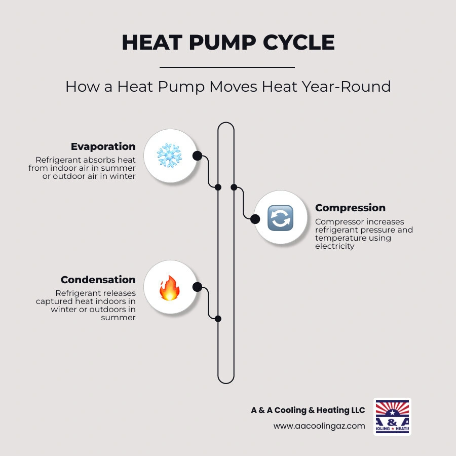 infographic showing the heat pump refrigeration cycle including evaporator compressor condenser and expansion valve infographic showing the heat pump refrigeration cycle including evaporator compressor condenser and expansion valve
