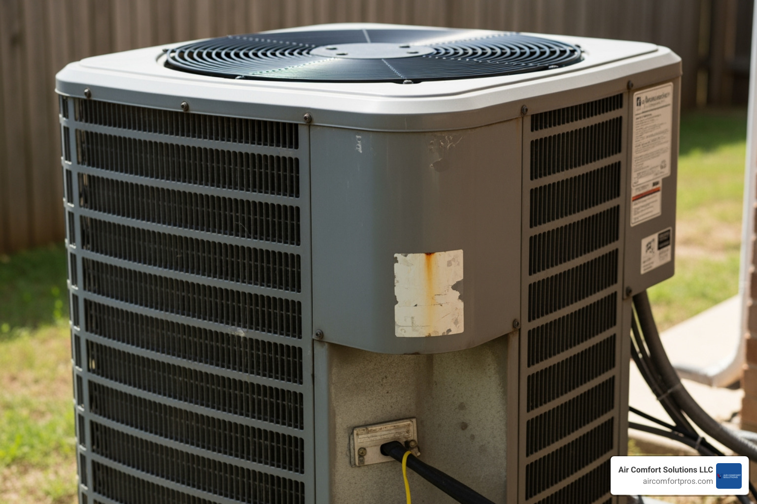 infographic showing five warning signs your AC needs replacement: age over 10 years, frequent breakdowns, rising utility bills, uneven cooling, and strange noises - ac replacement in pinehurst, tx