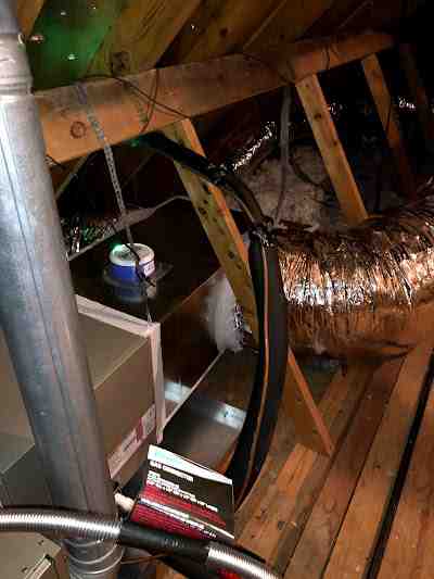 leaky duct joints in an attic