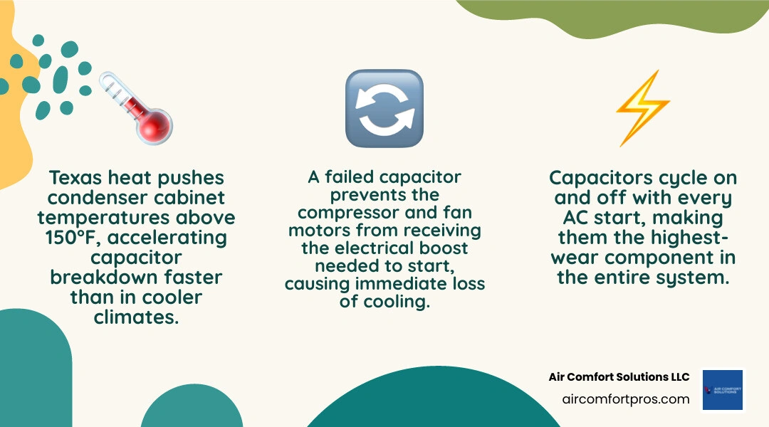 Infographic showing how an AC capacitor stores and releases electrical energy to start motors infographic Infographic showing how an AC capacitor stores and releases electrical energy to start motors infographic