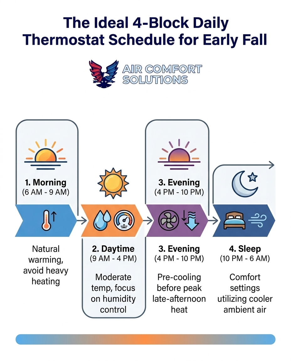 The Ideal 4-Block Daily Thermostat Schedule for Early Fall