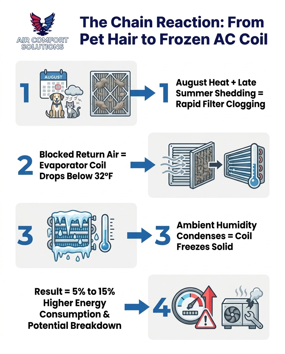 The Chain Reaction: From Pet Hair to Frozen AC Coil