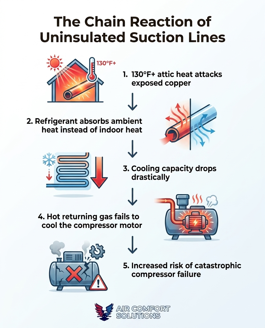The Chain Reaction of Uninsulated Suction Lines