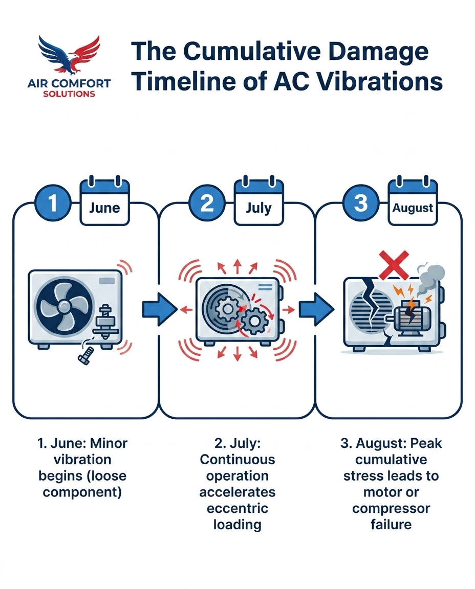 The Cumulative Damage Timeline of AC Vibrations